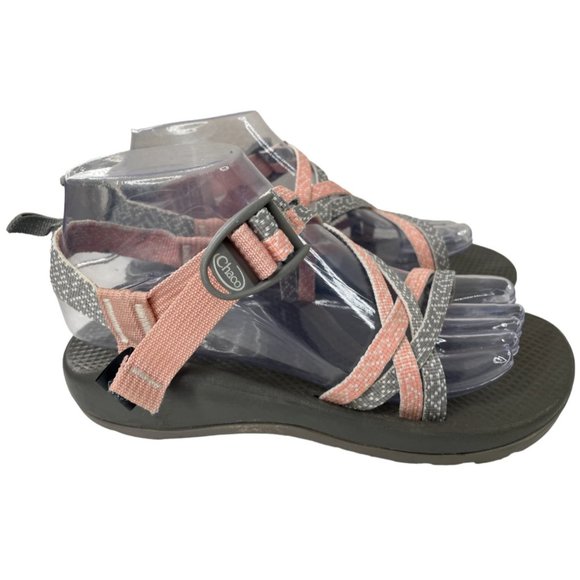Chaco Youth ZX1 Ecotread Coral/Grey Outdoor Hiking Sport Sandals Sz 5M (J180266) - Picture 1 of 9